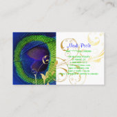 PixDezines Pauw oog/kobalt+smaragd Visitekaartje (Achterkant)