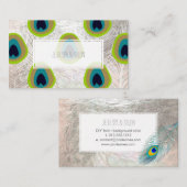 PixDezines pauwenveer/faux zilver Visitekaartje (Voorkant / Achterkant)