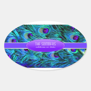 PixDezines pauwenveer Ovale Sticker