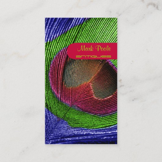 PixDezines pauwenveer Visitekaartje (Voorkant)