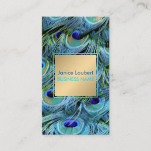 PixDezines Pauwveer/Cobalt/Aqua Visitekaartje
