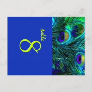 PixDezines Pauwveer/kobalt/diy-lettertypen+kleur Briefkaart