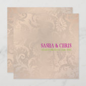 PixDezines pavo damask/roze champagne Kaart (Voorkant / Achterkant)