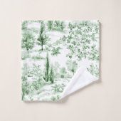 PixDezines Paysage Chinoiserie, Vert Forêt (Gant de toilette)