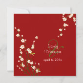 PixDezines Peach Sakura, invitations de mariage (Devant)