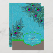 PixDezines Peacock Charm Kaart (Voorkant / Achterkant)