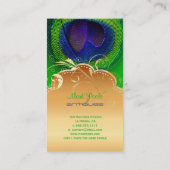 PixDezines Peacock eye+filigraan wervelingen Visitekaartje (Achterkant)