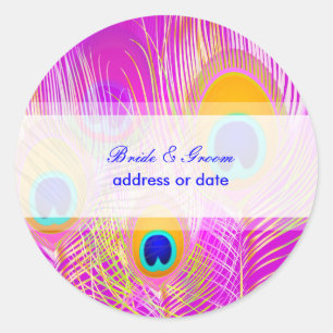 PixDezines Peacock Feather/diy achtergrond kleur Ronde Sticker