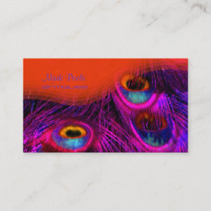 PixDezines Peacock feather visitekaartjes