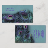 PixDezines Peacock feather visitekaartjes (Voorkant / Achterkant)