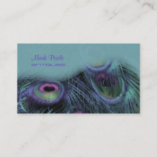 PixDezines Peacock feather visitekaartjes