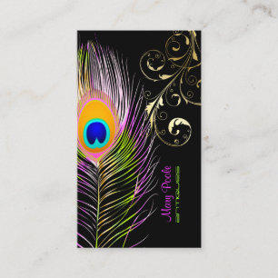 PixDezines Peacock+filigraan wervelingen Visitekaartje