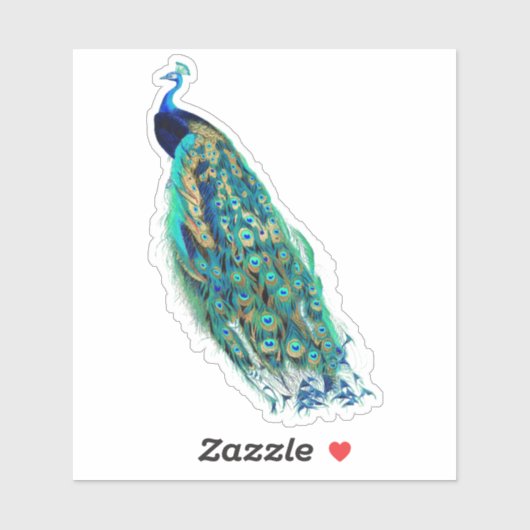 PixDezines Peacock Groen Blauw + Goud Sticker (Vel)