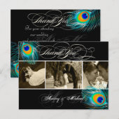 PixDezines Peacock Trouwfoto's Dank u Briefkaart (Voorkant / Achterkant)