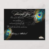 PixDezines Peacock Trouwfoto's Dank u Briefkaart (Achterkant)