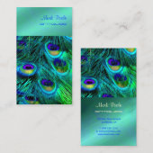 PixDezines Peacock-veer Visitekaartje (Voorkant / Achterkant)