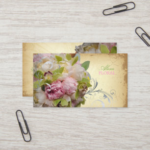 PixDezines peonies bouquets/diy background Visitekaartje
