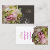 PixDezines peonies bouquets/diy background Visitekaartje (Voorkant / Achterkant)