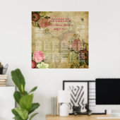 PixDezines perkament/ rozen/zitrooster Poster (Thuiskantoor)