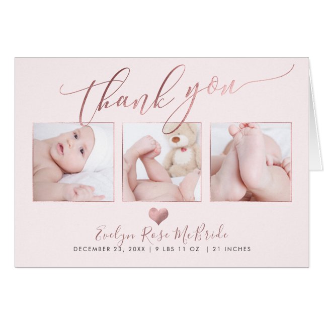 PixDezines Photos de bébé Merci (Devant horizontal)