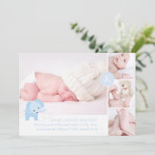 PixDezines photos d'éléphant bleu faire-part de na (Debout devant)