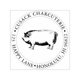 PixDezines Pig, Butcher Shop, Charcuterie Zelfinktende Stempel