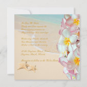 PixDezines PINK PLUMERIA+STARFISH+SWIRLS+BEACH Kaart (Achterkant)