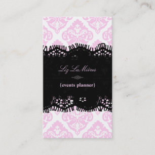 PixDezines Pink+White Olivia Damask/DIY achtergron Visitekaartje