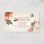 PixDezines pioenen/doe-het-zelf achtergrond Visitekaartje (Achterkant)