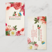 PixDezines pioenen/doe-het-zelf achtergrond Visitekaartje (Voorkant / Achterkant)