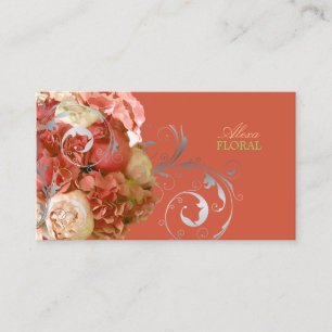 PixDezines pioenen+hortensia’s/doe-het-zelf achter Visitekaartje