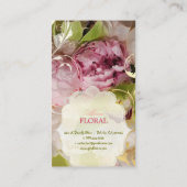 PixDezines Pioenrozen + Groene Orchidee Visitekaartje (Achterkant)