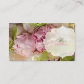 PixDezines Pioenrozen + Groene Orchidee Visitekaartje (Voorkant)