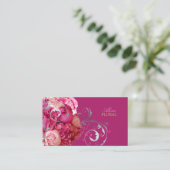 PixDezines Pioenschappen/Hydrangeas/DIY achtergron Visitekaartje (Staand voorkant)