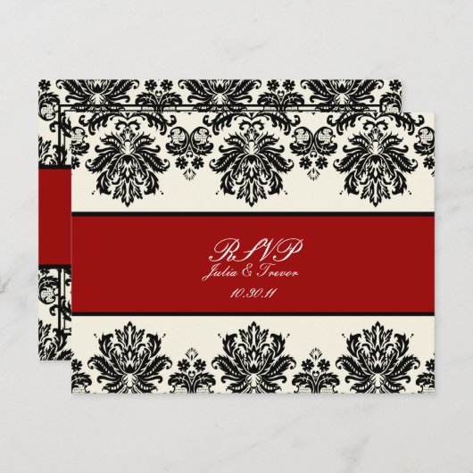 PixDezines Piqué, Damask RSVP nécessite 5x7 invita (Devant / Derrière)