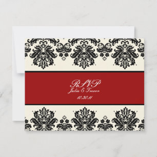 PixDezines Piqué, Damask RSVPs vereist 5x7 uitnodi RSVP Kaartje