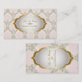 PixDezines  piqué damaskpink+ash bruin Visitekaartje (Voorkant / Achterkant)