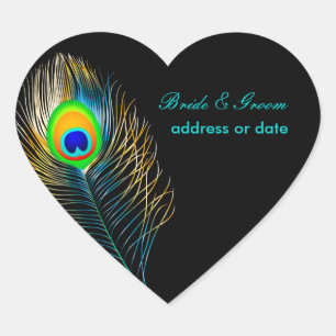 PixDezines Pizzazz Peacock Veer/doe-het-zelf kleur Hart Sticker
