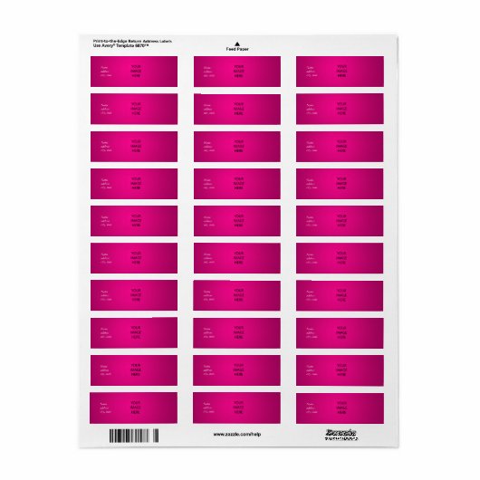 PixDezines Plain Magenta Eenvoudige Sjabloon Etiket (Full Sheet)
