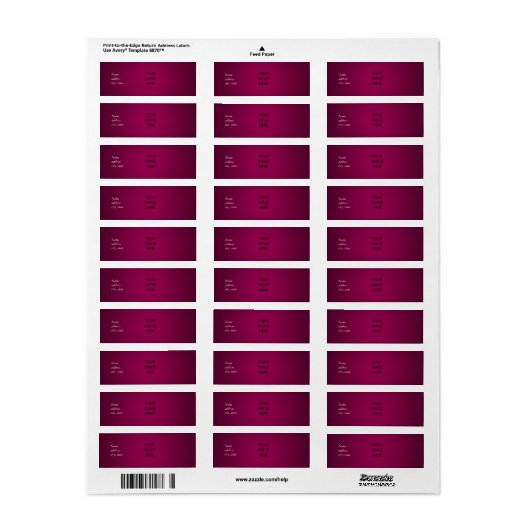 PixDezines Plain Ruby Red Easy Sjabloon Etiket (Full Sheet)