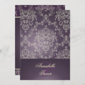 PixDezines PLUM / INVITATION DE LACE DE CRÈME D'IV (Devant / Derrière)