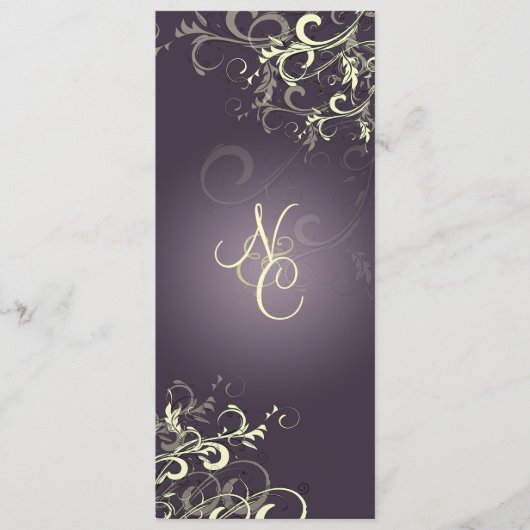 PixDezines PLUM SWIRLS+CREAM WEDDING PROGRAMMES (Devant)