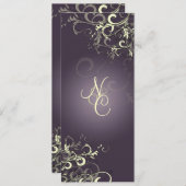 PixDezines PLUM SWIRLS+CREAM WEDDING PROGRAMMES (Devant / Derrière)