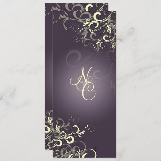PixDezines PLUM SWIRLS+CREAM WEDDING PROGRAMMES (Devant / Derrière)
