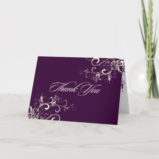 PixDezines Plum Vanilla Swirls Merci cartes (Devant)