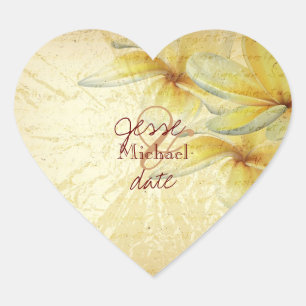 PixDezines  Plumeria Hart Sticker