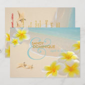 PixDezines Plumeria Lei+stervis+strand Kaart (Voorkant / Achterkant)