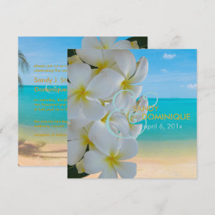 PixDezines Plumeria Lei/strand/tropische bruiloft Kaart