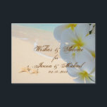 PixDezines Plumeria Leis Voeux   Cartes Conseils<br><div class="desc">PixDezines Plumeria Leis/luau et étoiles de mer Voeux Conseils Cartes sur la plage de sable blanc tropical. Un pack de 100 cartes en tant que pièces jointes ou laissez-le sur la table pour que vos invités remplissent leurs conseils. Ça peut être de bons moments pour un couple mariage. Choisissez parmi...</div>