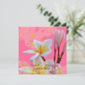PixDezines Plumeria rose Invitations de mariage (Debout devant)